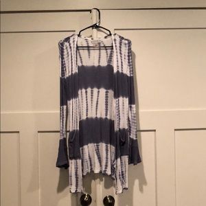Knox Rose tie dye Ben sleeve open front cardigan